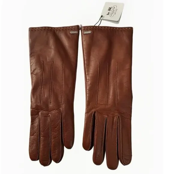 Coach Womens 83875 Tobacco Brown Leather Cashmere
Gloves Size 7 NWT! - Picture 3 of 8